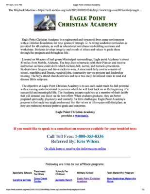 Eagle Point Christian Academy Website 2005