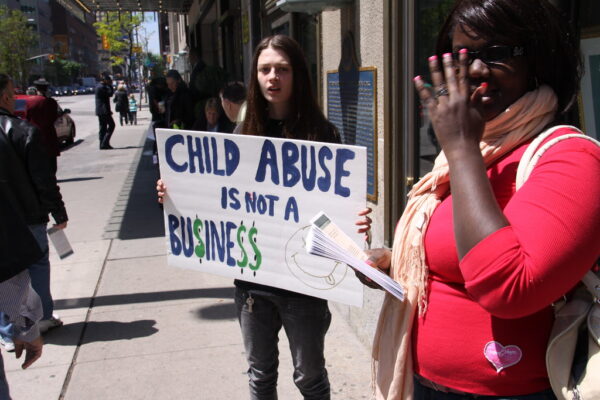 Protesters Outside The IECA Conference Hotel, Toronto