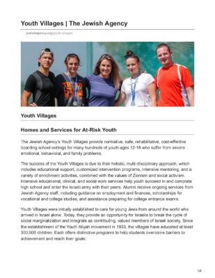 Jewishagency.org-Youth Villages The Jewish Agency