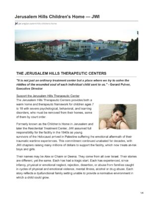 Jwi.org-Jerusalem Hills Childrens Home  JWI