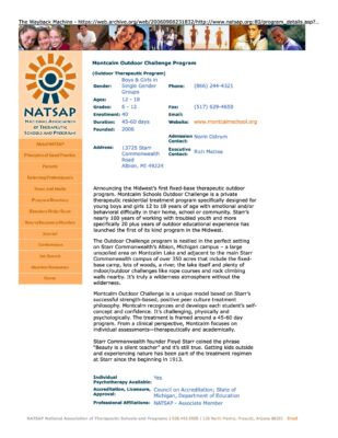 Montcalm Outdoor Challenge Program Natsap 2006