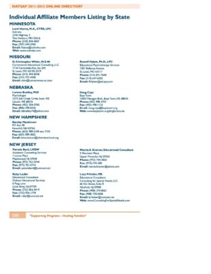 Natsap Affiliates Minnesota Missouri Nebraska New Hampshire