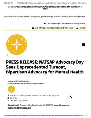 Natsap Press Release Advocacy Day 2024