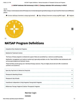 Natsap Residential Treatment Center Definition