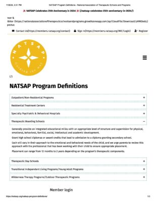 Natsap Therapeutic Boarding School Definition