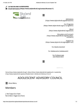 Skyland Trail Adolescent Advisory Council