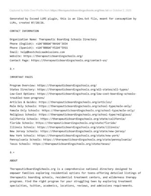 Therapeuticboardingschools.org Llms.txt (Captured 2026-10-02)