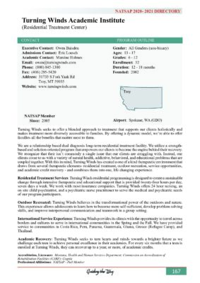 Turning Winds Academic Institute NATSAP 2020