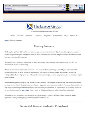 The Envoy Group - Fiduciary Statement (Wayback, October 5, 2024)