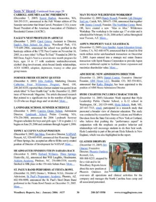 Woodbury Reports, January 2006 (#137), Pp. 30, 32: Aspen Education Group