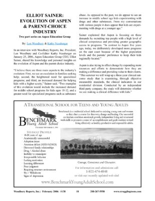 Woodbury Reports, February 2006 (#138), Pp. 18, 20: Aspen Education Group