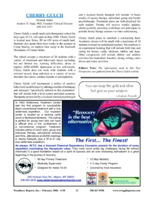 Woodbury Reports, February 2006 (#138), Pp. 22-23: Cherry Gulch