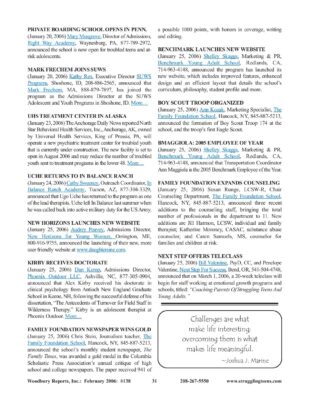 Woodbury Reports, February 2006 (#138), P. 31: In Balance Ranch Academy