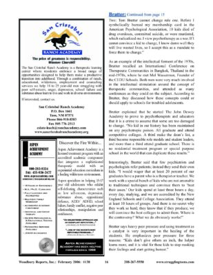 Woodbury Reports, February 2006 (#138), P. 16: San Cristobal Ranch Academy