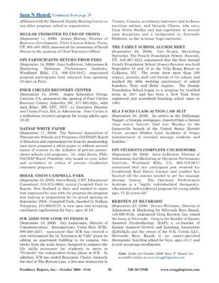 Woodbury Reports, October 2006 (#146), P. 30: Four Circles Recovery Center