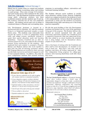Woodbury Reports, October 2006 (#146), P. 12: San Cristobal Ranch Academy