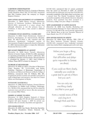 Woodbury Reports, November 2006 (#147), P. 31: Oxbow Academy