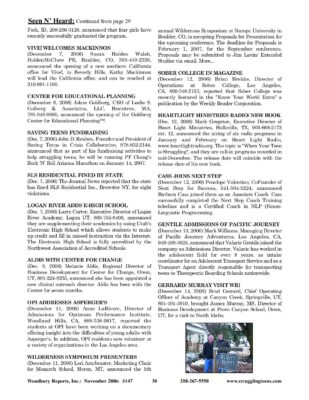 Woodbury Reports, November 2006 (#147), P. 30: Provo Canyon School; Academy At Canyon Creek