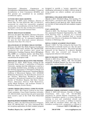 Woodbury Reports, April 2007 (#152), P. 29: Ryther Child Center