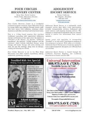 Woodbury Reports, May 2007 (#153), P. 19: Four Circles Recovery Center