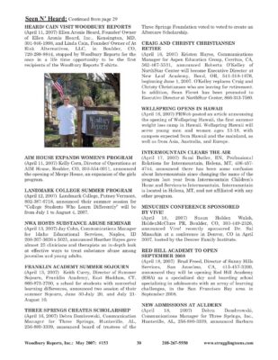 Woodbury Reports, May 2007 (#153), P. 30: Northstar Center
