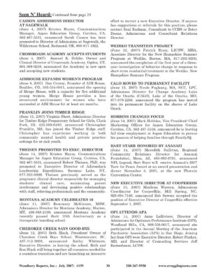 Woodbury Reports, July 2007 (#155), P. 30: Montana Academy