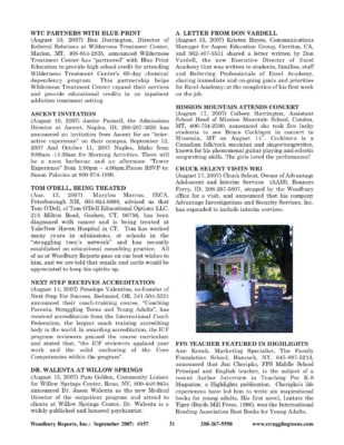 Woodbury Reports, September 2007 (#157), P. 31: Mission Mountain School