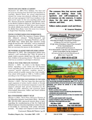 Woodbury Reports, November 2007 (#159), P. 27: Eagle Point Christian Academy