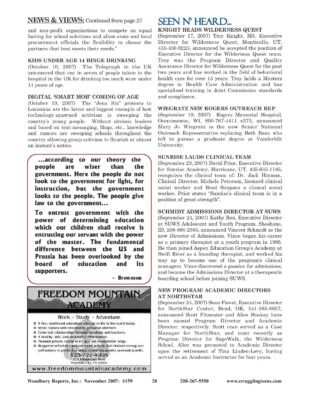 Woodbury Reports, November 2007 (#159), P. 28: Northstar Center