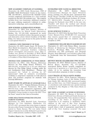 Woodbury Reports, November 2007 (#159), P. 29: Sandhill Child Development Center