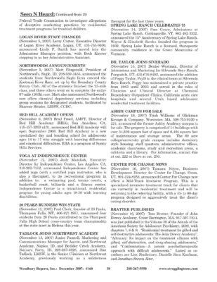 Woodbury Reports, December 2007 (#160), P. 30: Logan River Academy