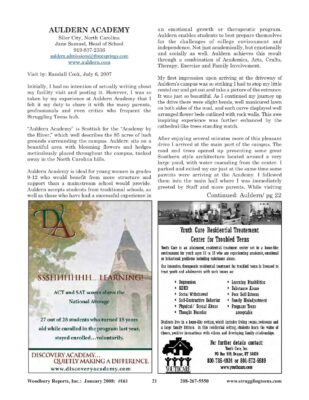 Woodbury Reports, January 2008 (#161), Pp. 21-22: Auldern Academy
