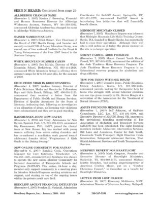 Woodbury Reports, January 2008 (#161), P. 30: New Haven