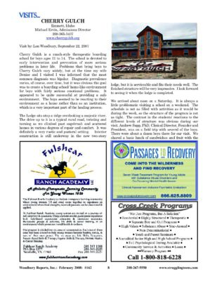 Woodbury Reports, February 2008 (#162), Pp. 8-9: Cherry Gulch