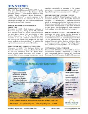 Woodbury Reports, February 2008 (#162), Pp. 28-29: Heartlight Ministries