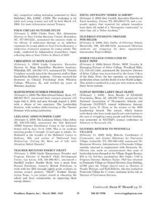 Woodbury Reports, March 2008 (#163), P. 29: Anasazi Foundation