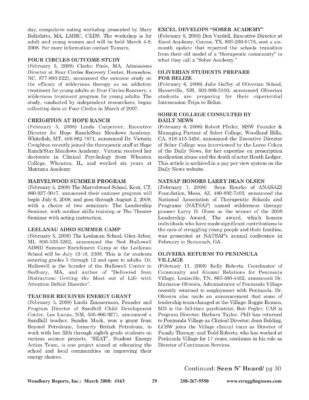 Woodbury Reports, March 2008 (#163), P. 29: Village Behavioral Health Treatment Center