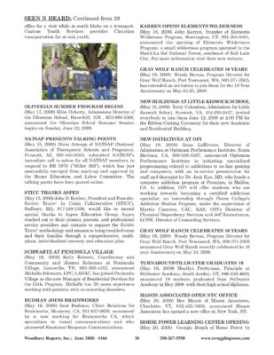 Woodbury Reports, June 2008 (#166), P. 30: Elements Wilderness Program