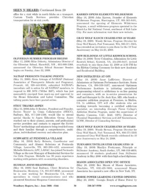 Woodbury Reports, June 2008 (#166), P. 30: Village Behavioral Health Treatment Center