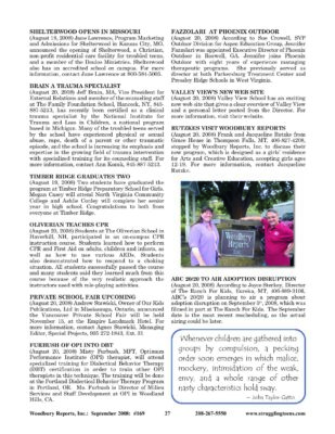 Woodbury Reports, September 2008 (#169), P. 27: Family Foundation School