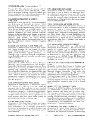 Woodbury Reports, October 2008 (#170), P. 28: New Horizons For Young Women
