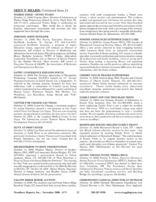 Woodbury Reports, November 2008 (#171), P. 22: Academy At Swift River