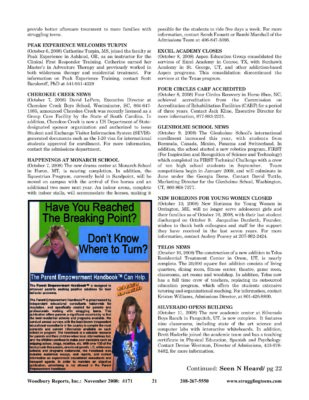 Woodbury Reports, November 2008 (#171), P. 21: Monarch School
