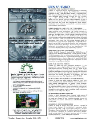 Woodbury Reports, December 2008 (#172), Pp. 18, 19, 21: Aspen Education Group