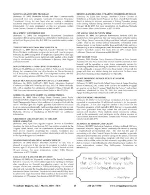 Woodbury Reports, March 2009 (#175), P. 19: Agape Baptist Academy