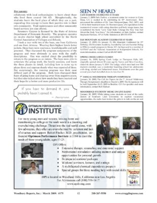 Woodbury Reports, March 2009 (#175), P. 12: Elk Mountain Academy