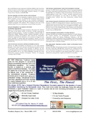 Woodbury Reports, March 2009 (#175), P. 13: In Balance Ranch Academy