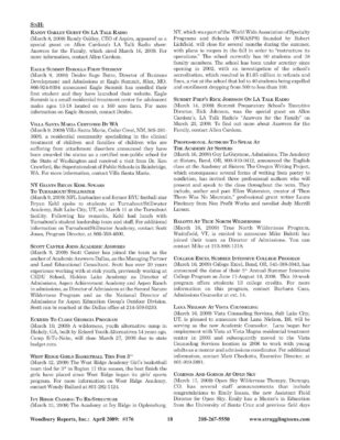 Woodbury Reports, April 2009 (#176), P. 18: Academy At Sisters