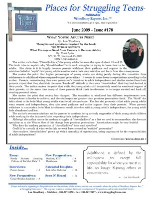 Woodbury Reports, June 2009 (#178), Pp. 1, 9: Cedar Breaks Academy