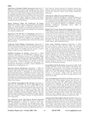 Woodbury Reports, October 2009 (#182), P. 14: John Dewey Academy